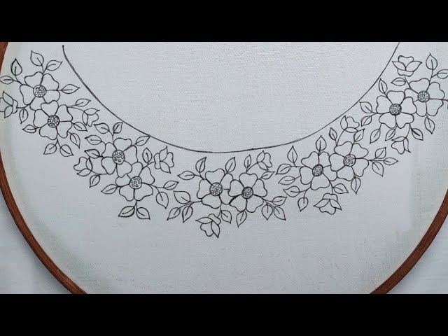 one side embroidery design for kurti|embroidery designs for neck  simple|#officialtrendingdressdesign - YouTube